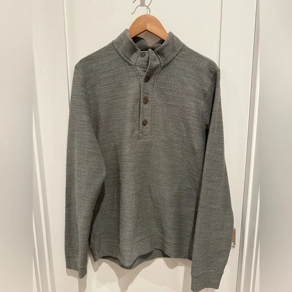 Marine Layer heathered gray Clayton pullover L coastal nautical y2k b23
